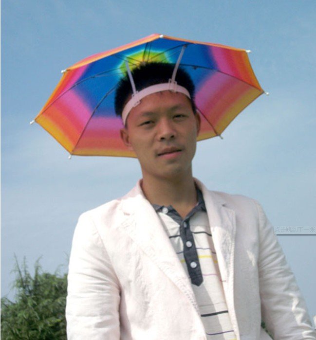 asian umbrella hat